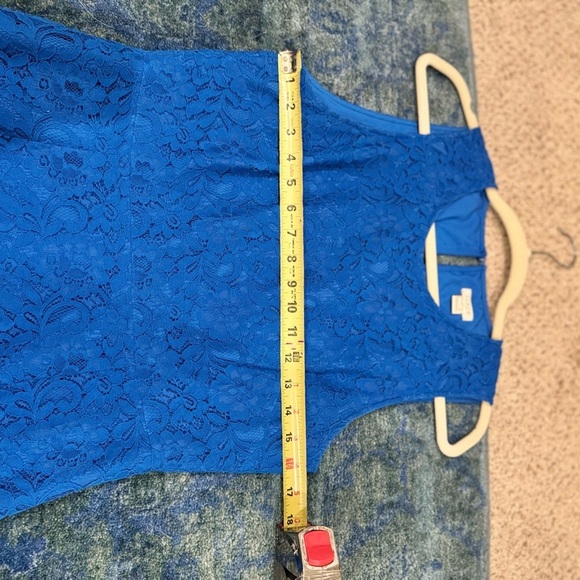 J.Crew Cobalt Blue Lace Sheath Dress Size 8 Wedding Guest Cocktail - Picture 9 of 10